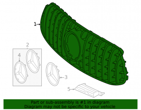 Грати радіатора в зборі grill Mercedes W167 GLE 53 24-26 AMG pkg