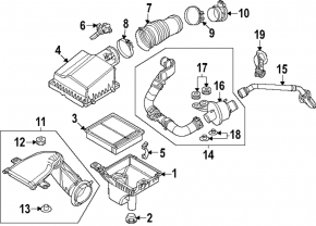 Нижня кришка корпусу повітряного фільтра Mazda CX-90 24-26 2.5, 3.3