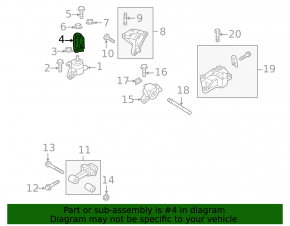 Кронштейн подушки двигателя правый Hyundai Accent 18-19