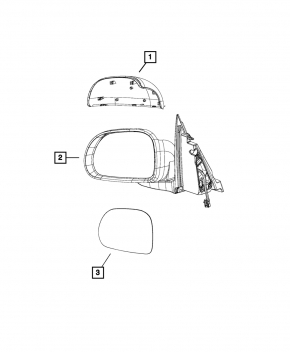 Зеркало боковое левое в сборе Fiat 500L 14-19 5 пинов, хром