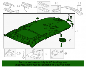 Обшивка потолка Acura MDX 14-16 под люк беж