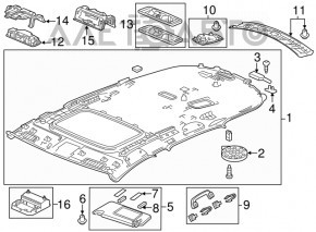 Обшивка потолка Acura MDX 14-16 под люк беж