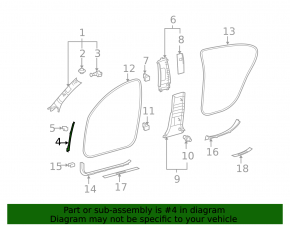 Накладка передньої стійки середня ліва Lexus GS300 GS350 GS430 GS450h 06-11 чорна