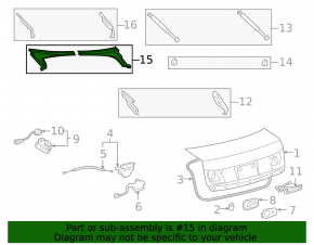 Накладка петли багажника левая Lexus GS300 GS350 GS430 GS450h 06-11 в сборе 2 части