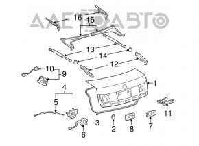 Накладка петли багажника левая Lexus GS300 GS350 GS430 GS450h 06-11 в сборе 2 части