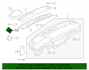 Накладка передней панели верхняя левая Audi A6 C8 19-24 черная
