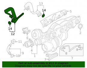 Трубка охлаждения турбины BMW X3 F25 13-17 2.0T подача