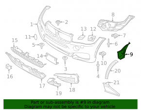 Воздуховод переднего бампера правый BMW X6 F16 15-19 M pack