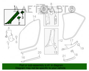 Накладка передней стойки верхняя левая Toyota Camry v70 18-24 беж
