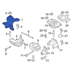Подушка двигателя правая Ford Fusion mk5 13-20 1.5Т, 1.6T