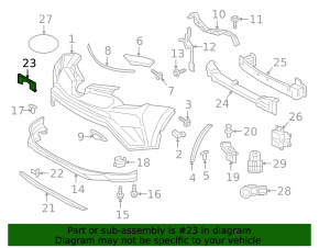 Площадка под номер переднего бампера Toyota Rav4 16-18