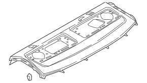 Полка задняя Audi A4 B9 17-17 черная, Bang and Olufsen, выгорела ткань