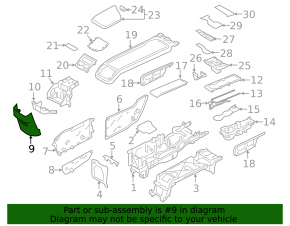 Накладка центральной консоли задняя нижняя Volvo XC60 18-26 черная