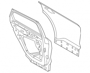 Дверь в сборе задняя левая Ford Escape MK4 20-26