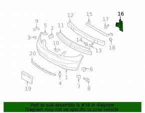Клык усилителя переднего бампера левый Infiniti FX35 FX45 03-08