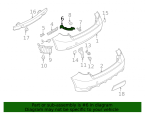 Крепление заднего бампера правое под фонарем Subaru Impreza WRX GH 08-14 5d