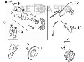 Датчик ABS передний левый Hyundai Sonata 20-23 1.6T, 2.5