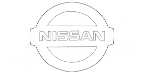 Емблема передня решітки радіатора Nissan Rogue 17-18 квадратна, під радар