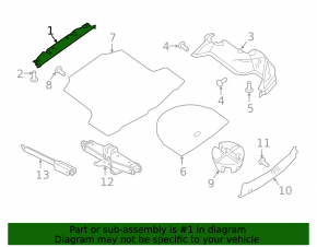 Обшивка багажника передняя Nissan Maxima A36 16-23 черн