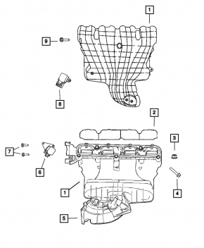 Коллектор впускной Jeep Compass 11-16 с заслонками, сорван винт крепления датчика