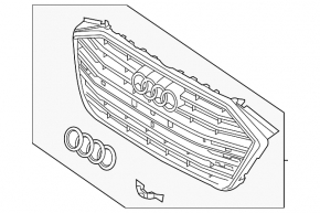 Решетка радиатора grill Audi A8 19-21 под круиз контроль, под камеру