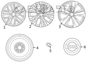 Диск колесный R17 x 7.5J Nissan Rogue 21-26 DICASTAL
