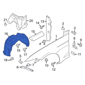 Подкрылок передний правый Ford Mustang mk6 18-23 рест