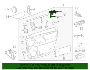 Ручка двери внутренняя передняя левая Lexus RX350 RX450h 16-22