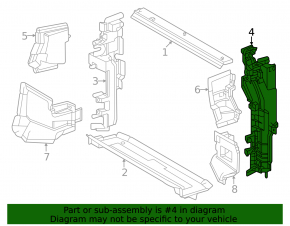 Дефлектор радиатора левый Lexus RX350 RX450h RX500h 23-26 Japan built