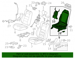Мотор регулировки спинки водительского сиденья Honda Accord 18-22 без каркаса