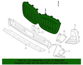 Решетка радиатора BMW X3 G01 22-24 Shadow Line, без автопарковки