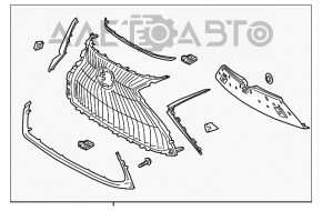 Решетка радиатора grill Lexus ES300h 21-26 под парктроники