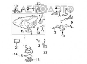 Крепление правой фары верхнее внутреннее Lexus RX300 RX330 RX350 RX400h 04-09