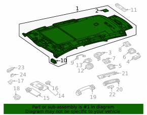 Обшивка потолка Mercedes W167 GLE 350 450 20-26 под панораму, бежевая