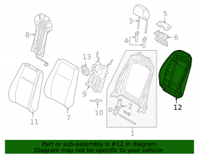 Накладка водительского сидения задняя Audi A4 B9 17-25 серая, потерта