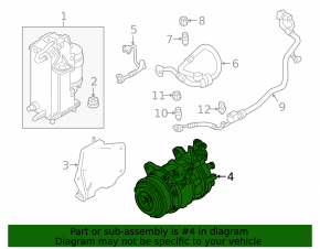 Компрессор кондиционера BMW 5 G30 17-20 2.0T, 3.0T