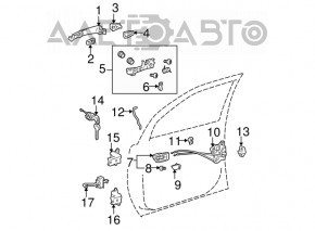 Ограничитель двери передней левой Toyota Sienna 04-10