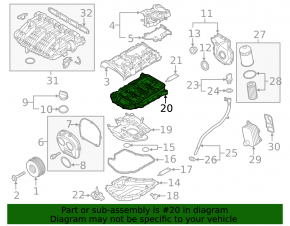 Полуподдон масляный Audi A3 8V 15-20