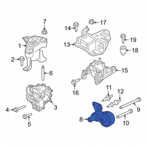 Подушка кпп нижня Ford Fiesta 14-19 1.6т, МКПП