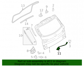 Кнопка замка двери багажника Subaru b10 Tribeca