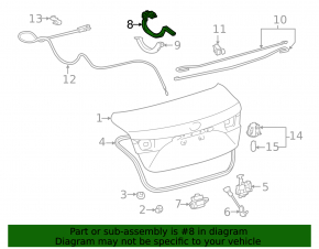 Петля крышки багажника правая Toyota Avalon 13-18