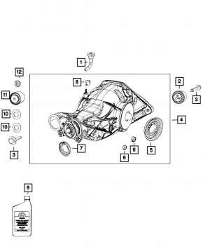 Задний дифференциал редуктор Jeep Grand Cherokee WK2 14-22 3.45, 3.6L, 57к