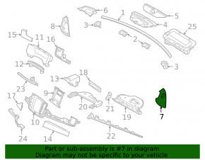 Накладка передней панели боковая правая Volvo V90 17-24 черная