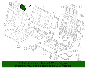 Подголовник 2 ряда левый Ford Escape MK3 13-19 кожа черная
