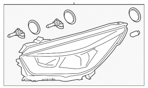 Фара передняя правая Ford Escape MK4 20-22 галоген