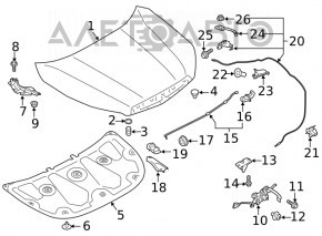 Капот голый Subaru Forester 19-24 SK красный M1Y, тычка