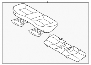 Задний ряд сидений 2 ряд Hyundai Elantra UD 11-13 ткань сер, под химчистку