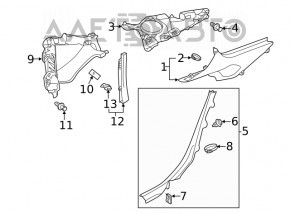 Крепление динамика задней стойки левое Audi A5 F5 18-25