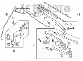 Поводок дворника правый Nissan Versa 12-19