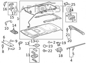 Обшивка потолка Toyota Sienna 11-12 серая под люк